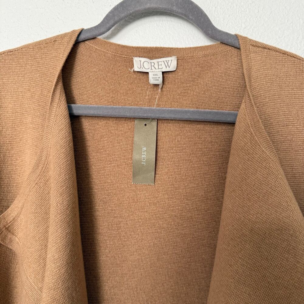 J.Crew New Women's Tan Wool Blend Knit Open Front Cardigan Size XXL - Picture 9 of 15